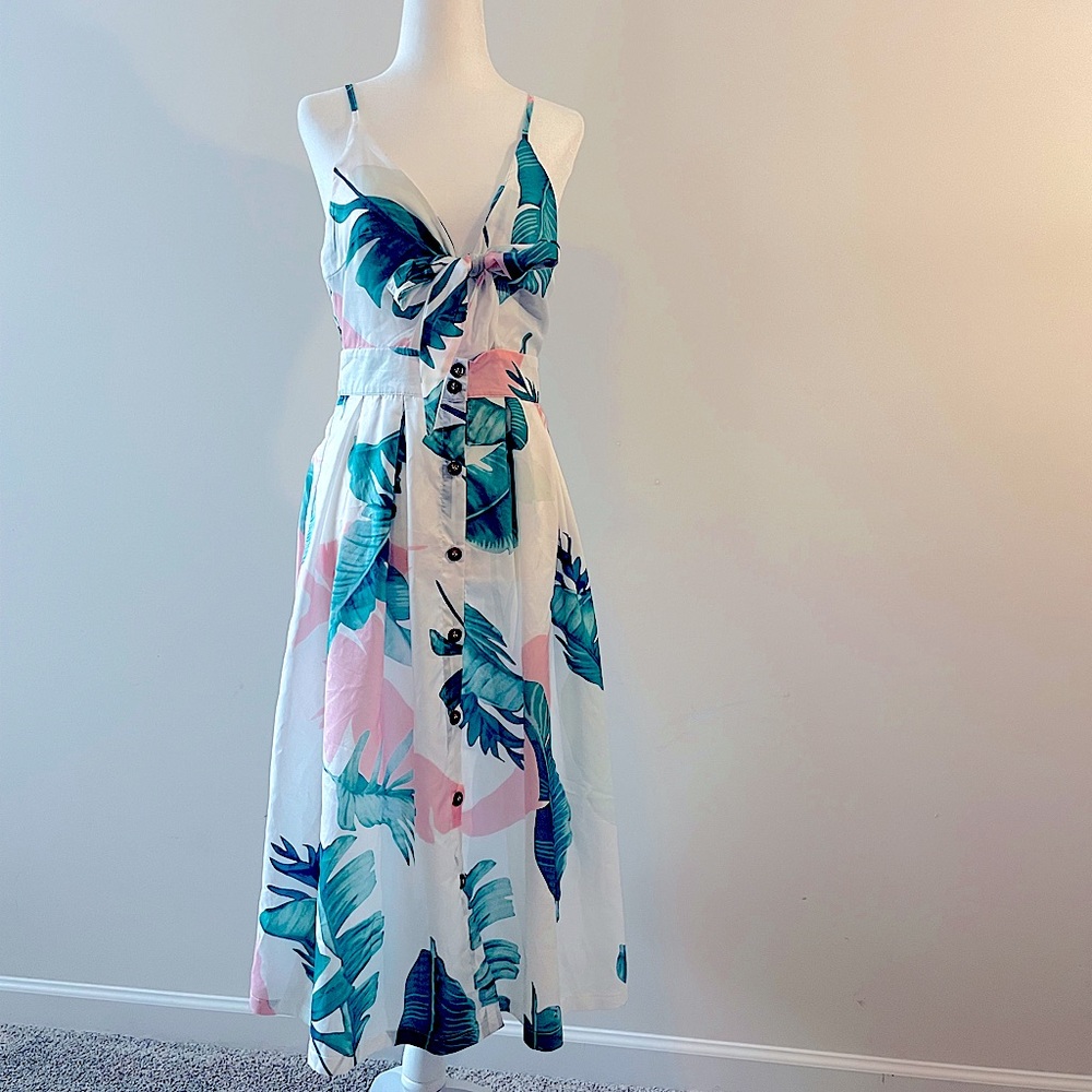Tropical Print Maxi Dress nwot
